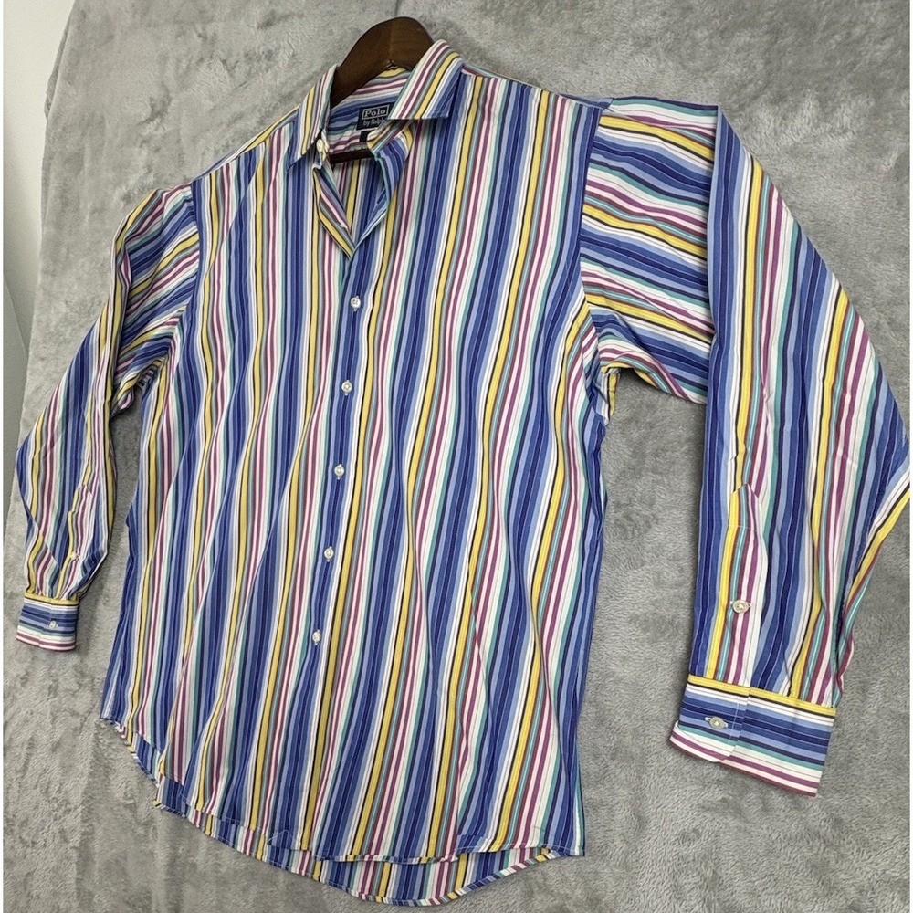 Polo Ralph Lauren Shirt Mens‎ Large Striped Colorful Long Sleeve Button Down - Picture 3 of 10